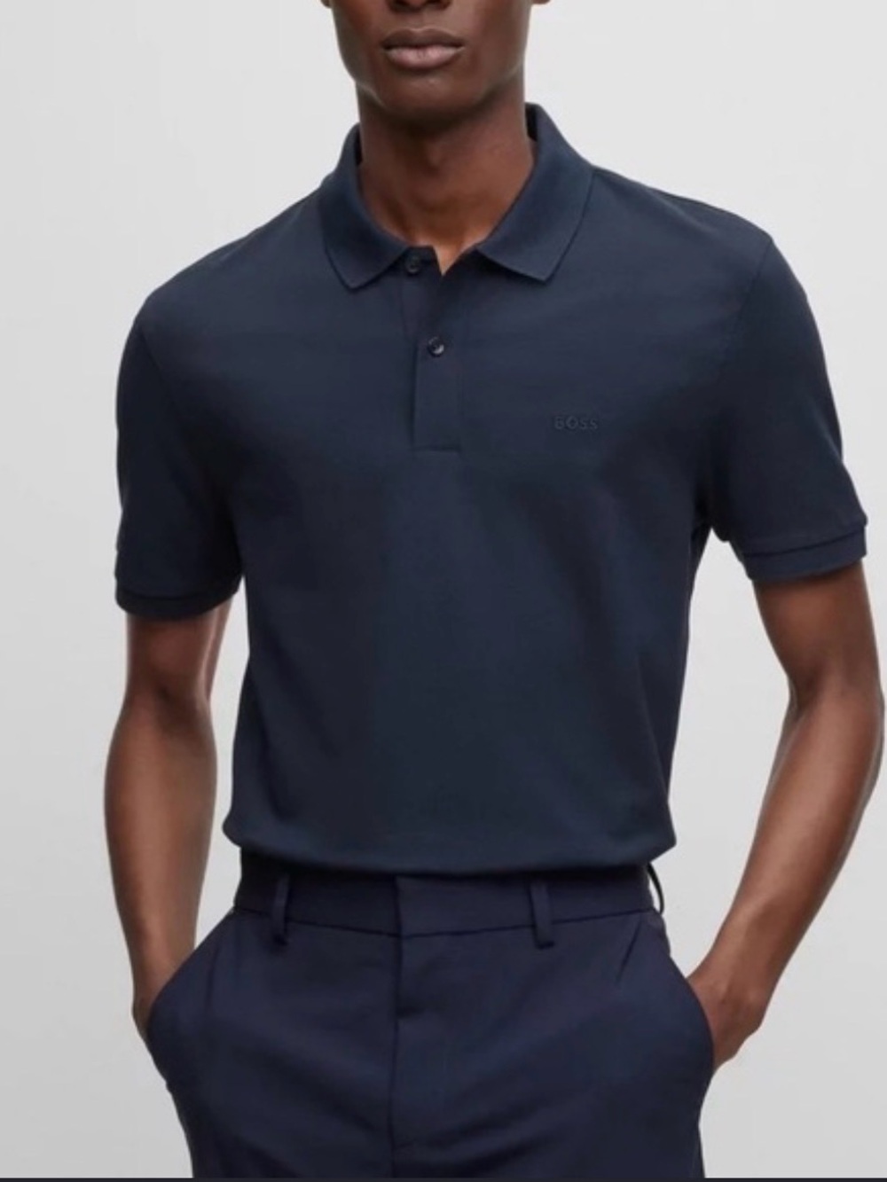 Boss Men's Dark Navy Short-Sleeve Polo
